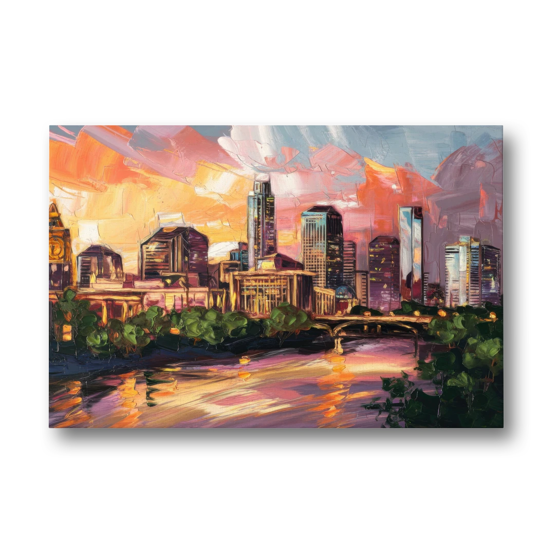 Austin Urban Charm - Canvas Wall Art - Front