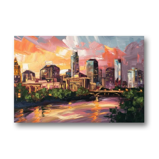 Austin Urban Charm - Canvas Wall Art - Front