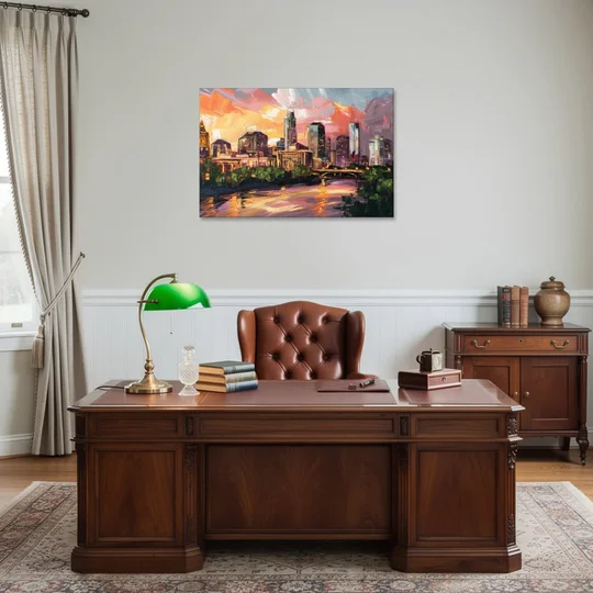 Austin Urban Charm - Canvas Wall Art - Office - 36x24