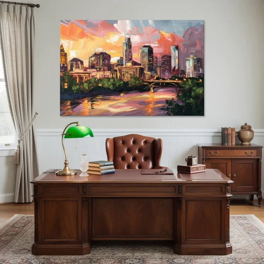 Austin Urban Charm - Canvas Wall Art - Office - 60x40