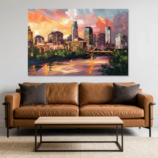 Austin Urban Charm - Canvas Wall Art - Sofa - 60x40