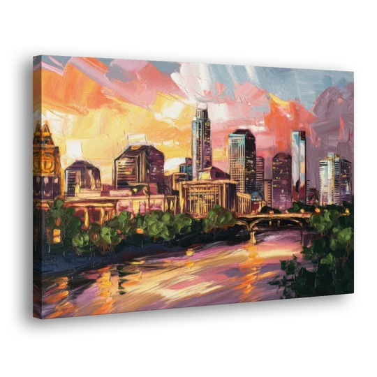 Austin Urban Charm - Canvas Wall Art - Side