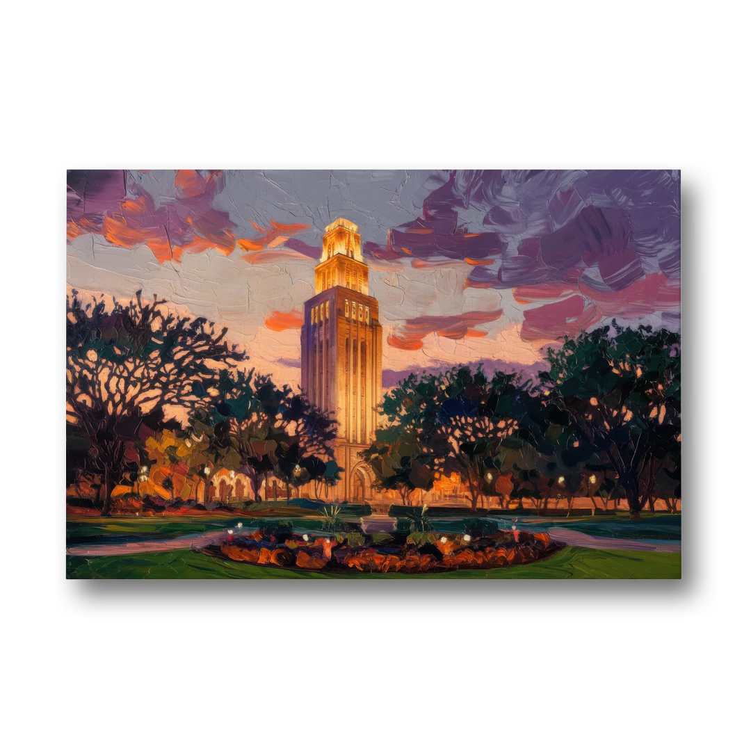 Austin Ut Tower Glow - Canvas Wall Art - Front