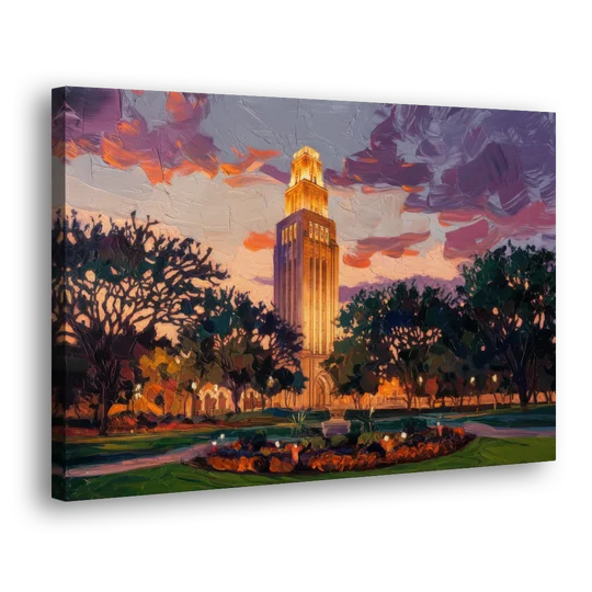 Austin Ut Tower Glow - Canvas Wall Art - Side