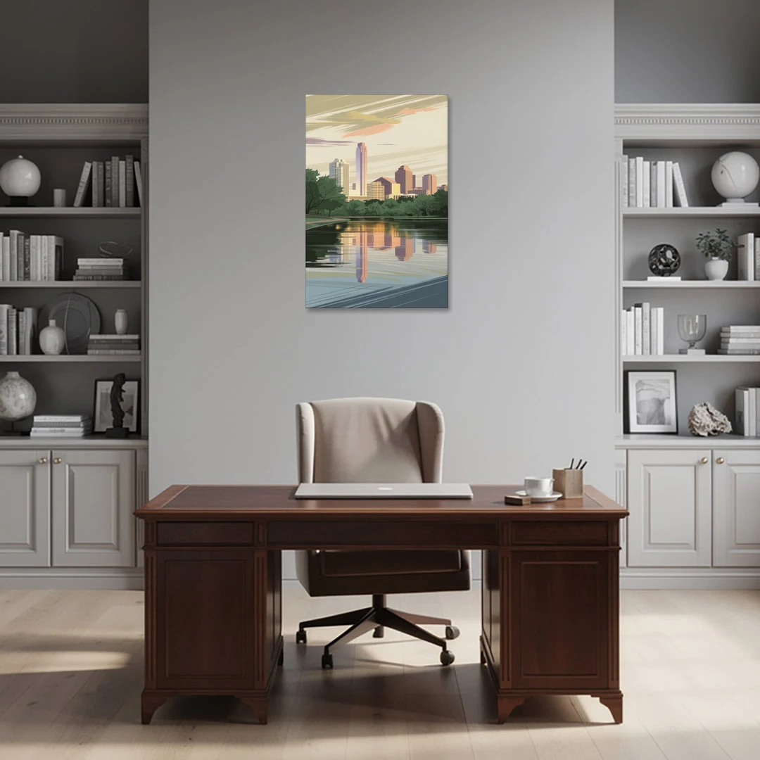 Austin Zilker Park Views - Canvas Wall Art - Office - 24x36