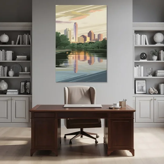 Austin Zilker Park Views - Canvas Wall Art - Office - 40x60