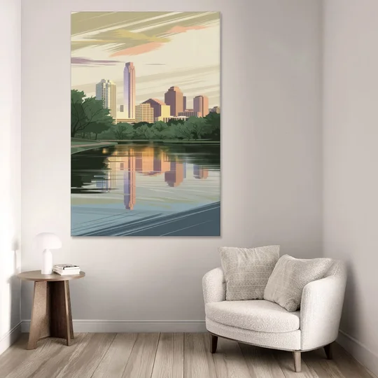 Austin Zilker Park Views - Canvas Wall Art - Sofa - 40x60
