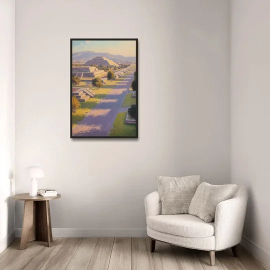 Avenue of the Dead - Black Framed Canvas Wall Art - Sofa - 24x36