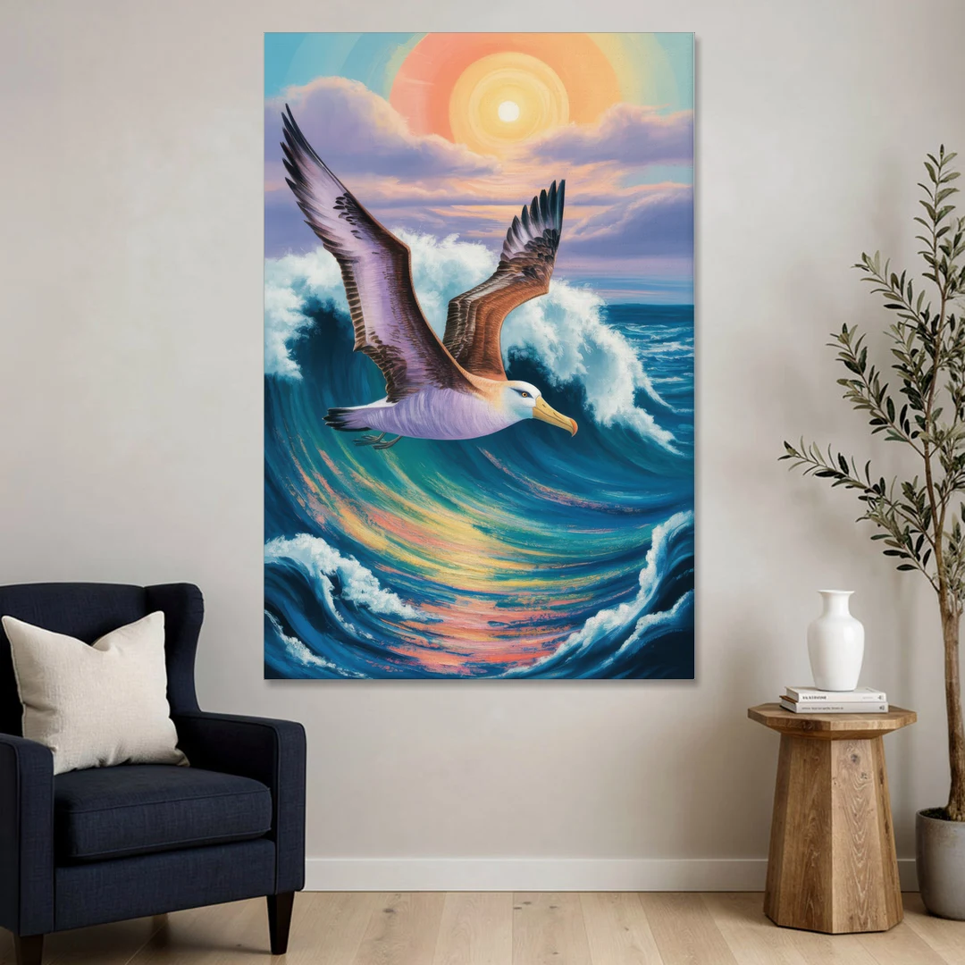Awe-Inspiring Albatross Ascend - Canvas Wall Art - Sofa - 40x60