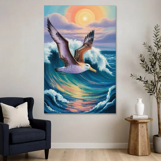 Awe-Inspiring Albatross Ascend - Canvas Wall Art - Sofa - 40x60