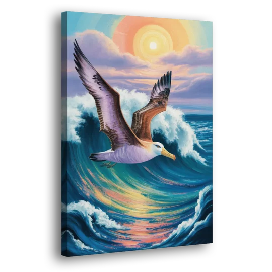 Awe-Inspiring Albatross Ascend - Canvas Wall Art - Side