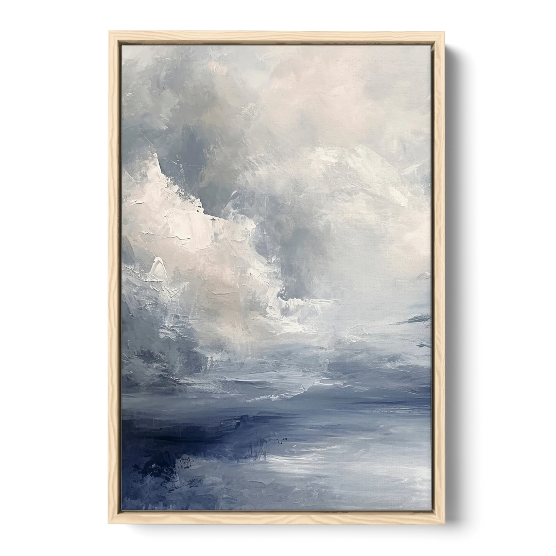 Azure Veil I - Oak Framed Canvas Wall Art - Front