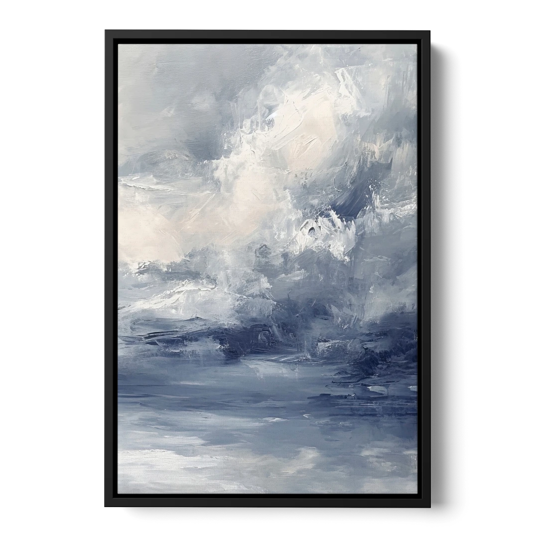 Azure Veil II - Black Framed Canvas Wall Art - Front