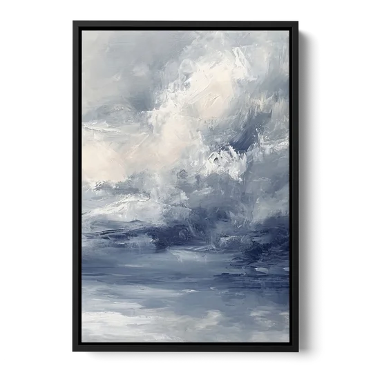 Azure Veil II - Black Framed Canvas Wall Art - Front