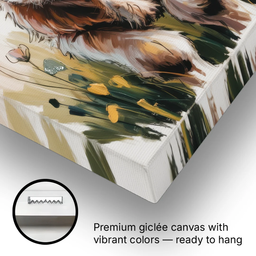 Baby Highland Calf - Canvas Wall Art - Gallery Wrap Corner
