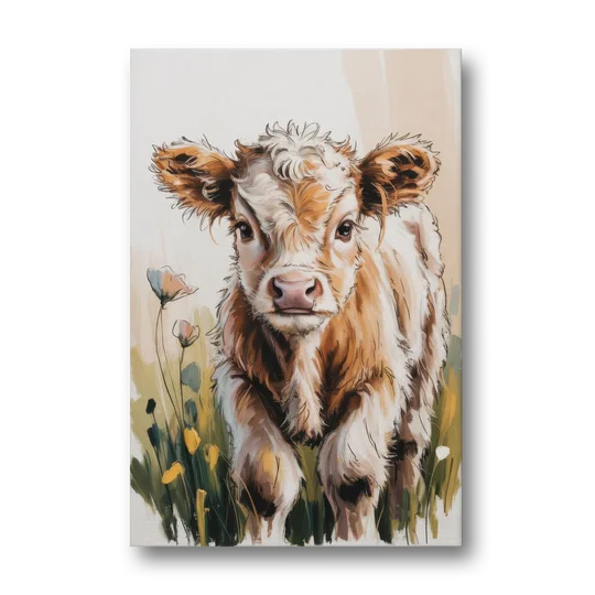 Baby Highland Calf - Canvas Wall Art - Front