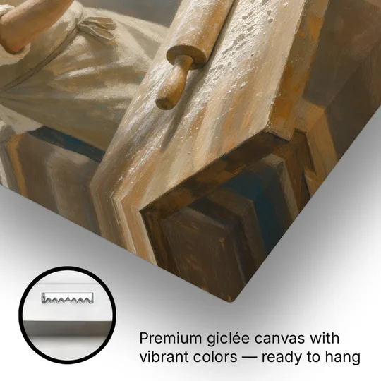 Bakery Decor Flour Toss Over the Rolling Pin - Canvas Wall Art - Gallery Wrap Corner