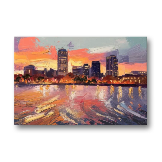 Baltimore Inner Harbor Sunset - Canvas Wall Art - Front