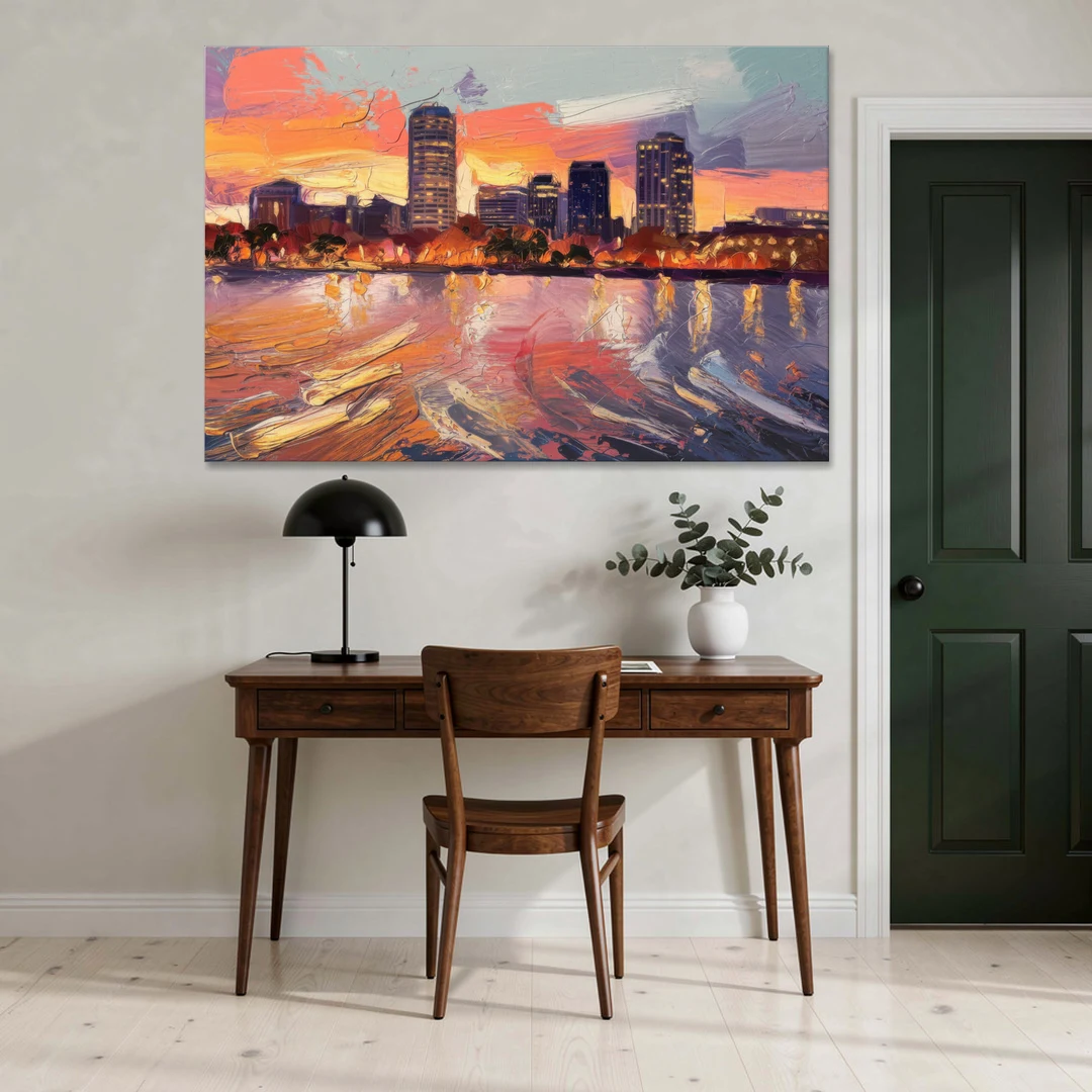 Baltimore Inner Harbor Sunset - Canvas Wall Art - Office - 60x40