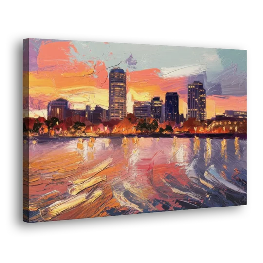 Baltimore Inner Harbor Sunset - Canvas Wall Art - Side