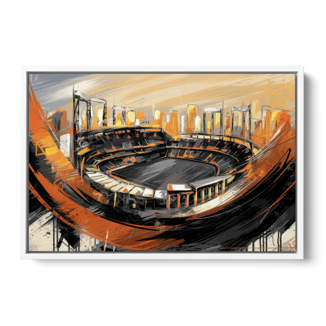 Baltimore Orioles Team Spirit - White Framed Canvas Wall Art - Front