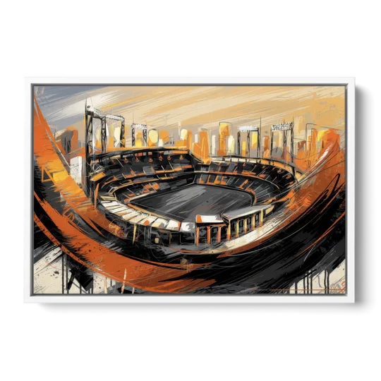 Baltimore Orioles Team Spirit - White Framed Canvas Wall Art - Front