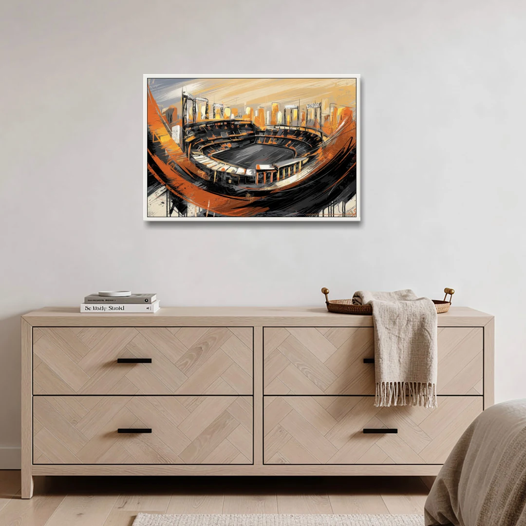 Baltimore Orioles Team Spirit - White Framed Canvas Wall Art - Coffee Table - 36x24