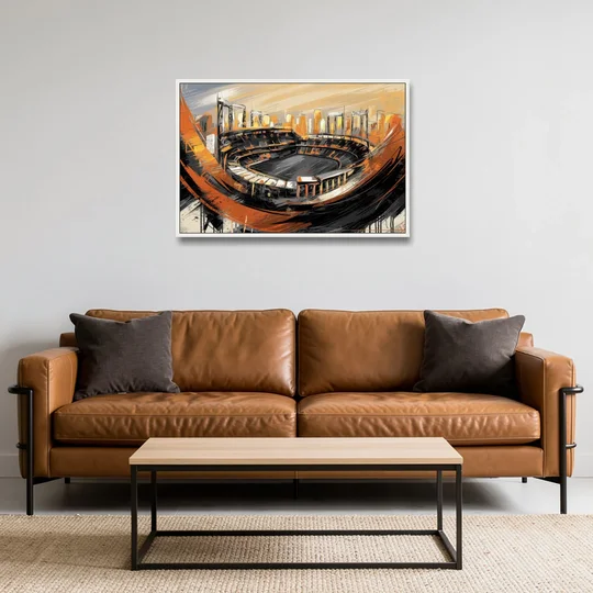 Baltimore Orioles Team Spirit - White Framed Canvas Wall Art - Sofa - 36x24