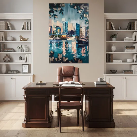 Baltimore Scenic Harbor Views - Canvas Wall Art - Office - 40x60