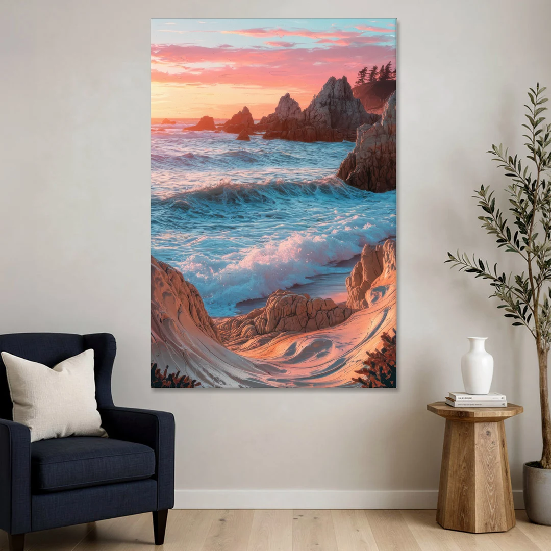 Bandon Beach Waves - Canvas Wall Art - Sofa - 40x60