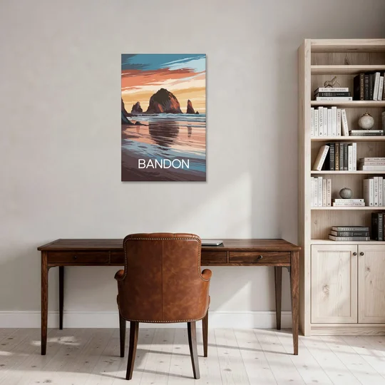 Bandon Coastal Sunset - Canvas Wall Art - Office - 24x36