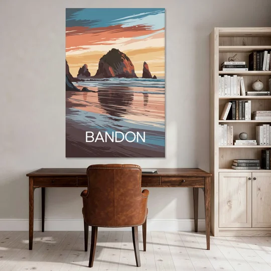 Bandon Coastal Sunset - Canvas Wall Art - Office - 40x60