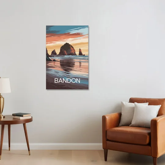 Bandon Coastal Sunset - Canvas Wall Art - Sofa - 24x36