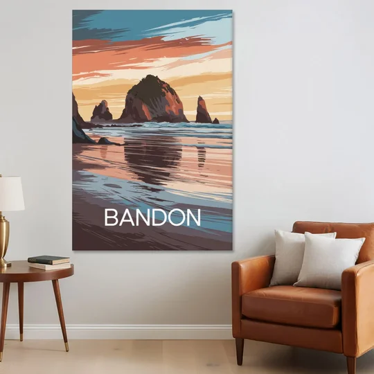 Bandon Coastal Sunset - Canvas Wall Art - Sofa - 40x60