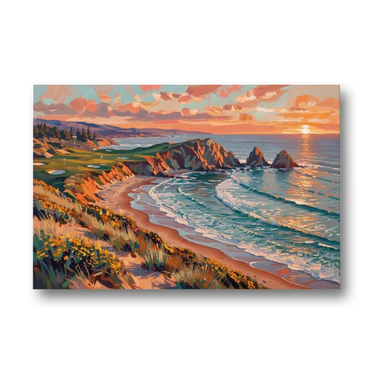 Bandon Golf Course Panorama - Canvas Wall Art - Front