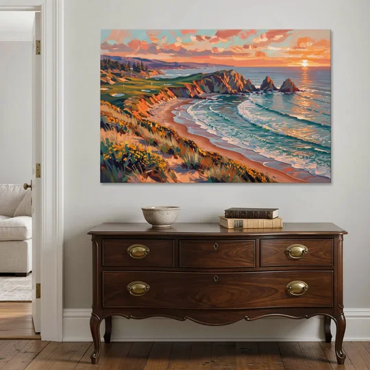 Bandon Golf Course Panorama - Canvas Wall Art - Coffee Table - 60x40