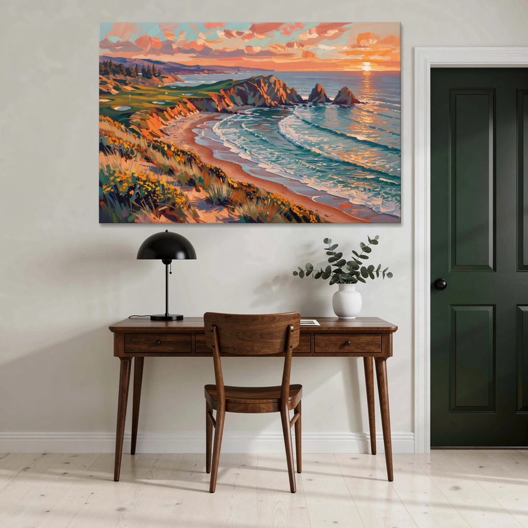 Bandon Golf Course Panorama - Canvas Wall Art - Office - 60x40
