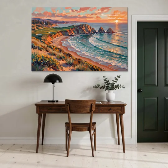 Bandon Golf Course Panorama - Canvas Wall Art - Office - 60x40