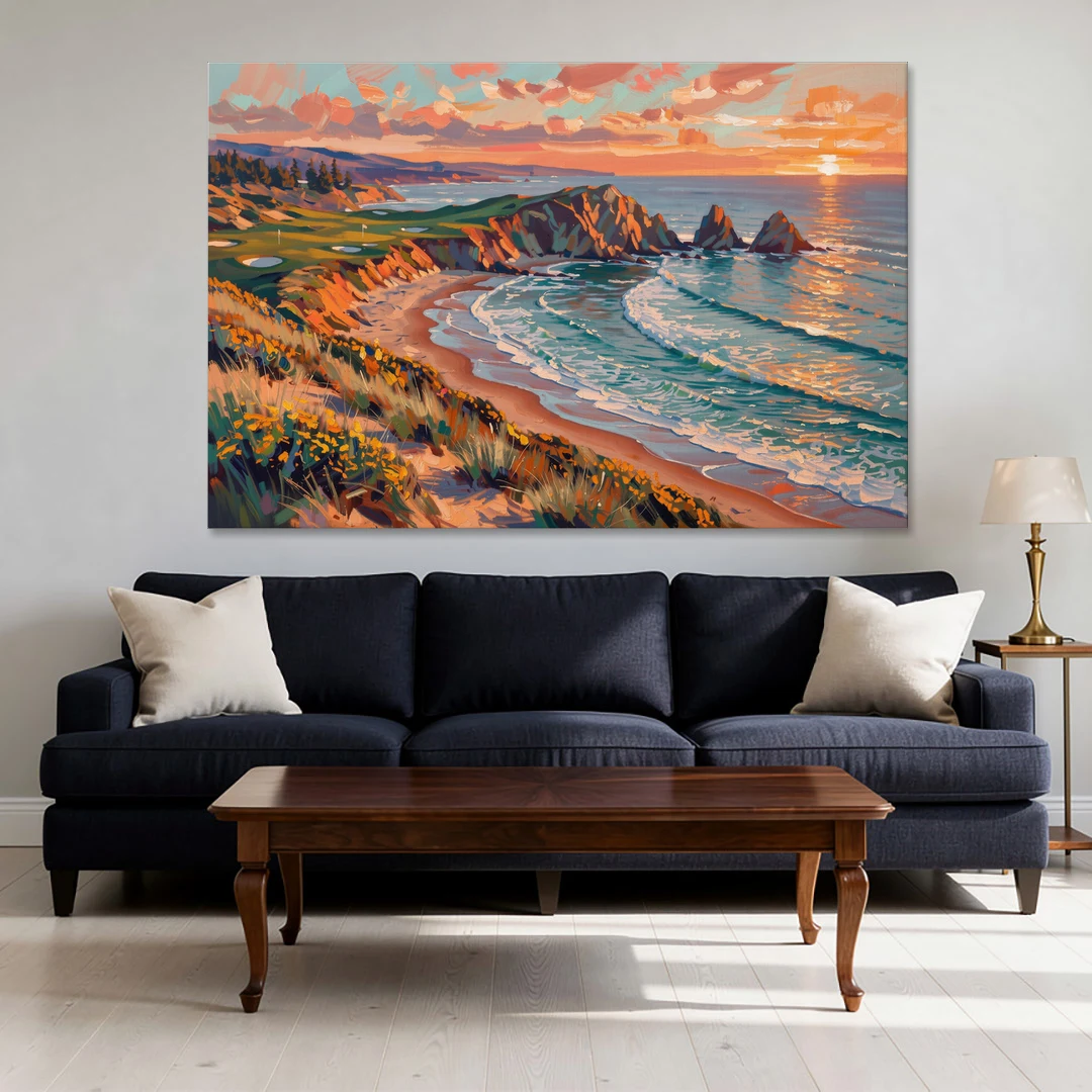 Bandon Golf Course Panorama - Canvas Wall Art - Sofa - 60x40