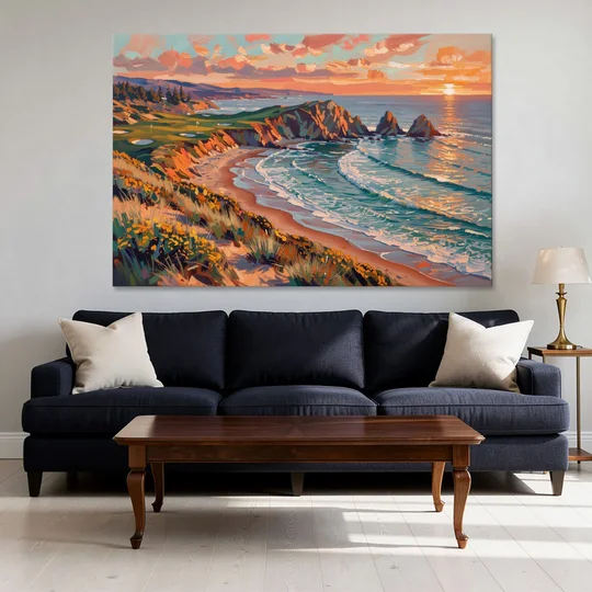 Bandon Golf Course Panorama - Canvas Wall Art - Sofa - 60x40
