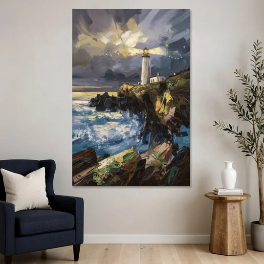 Bandon Lighthouse View - Canvas Wall Art - Sofa - 40x60