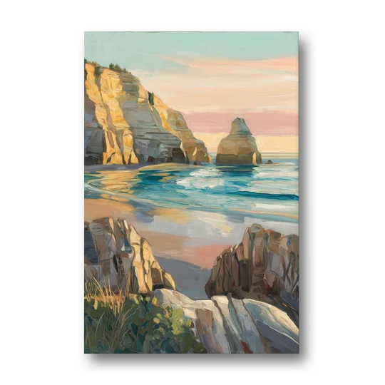 Bandon Ocean Cliffs - Canvas Wall Art - Front