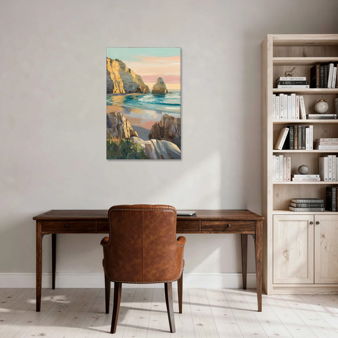 Bandon Ocean Cliffs - Canvas Wall Art - Office - 24x36