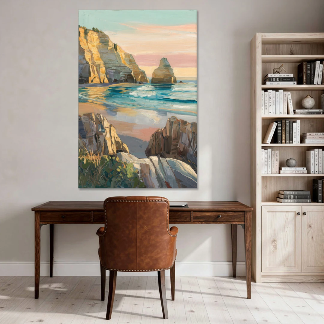 Bandon Ocean Cliffs - Canvas Wall Art - Office - 40x60