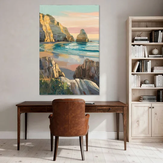 Bandon Ocean Cliffs - Canvas Wall Art - Office - 40x60