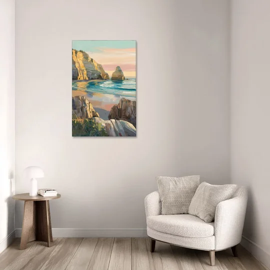 Bandon Ocean Cliffs - Canvas Wall Art - Sofa - 24x36