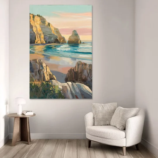 Bandon Ocean Cliffs - Canvas Wall Art - Sofa - 40x60