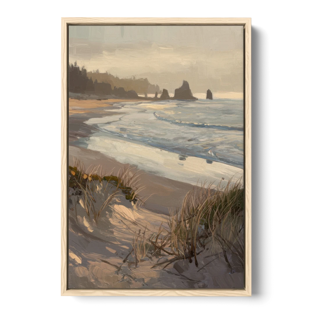 Bandon Pacific Coast - Oak Framed Canvas Wall Art - Front