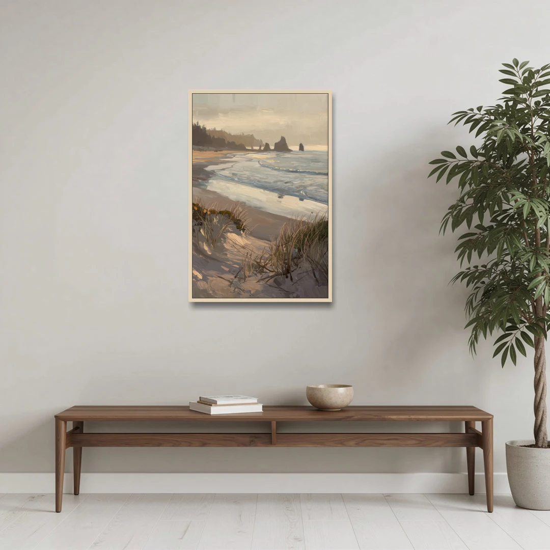 Bandon Pacific Coast - Oak Framed Canvas Wall Art - Coffee Table - 24x36