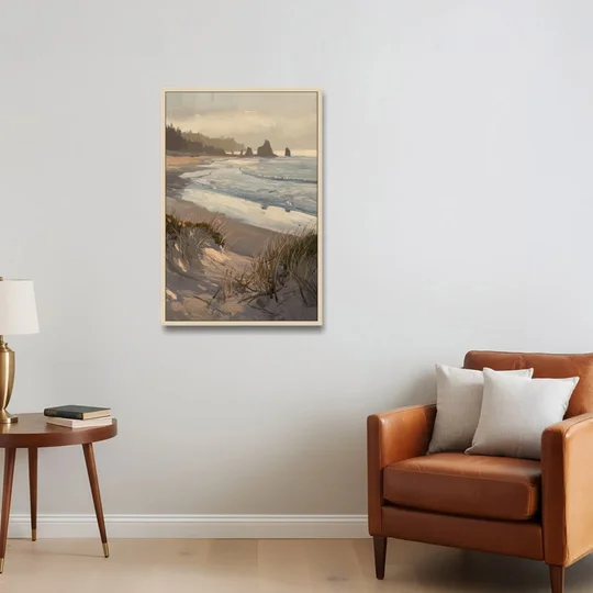 Bandon Pacific Coast - Oak Framed Canvas Wall Art - Sofa - 24x36